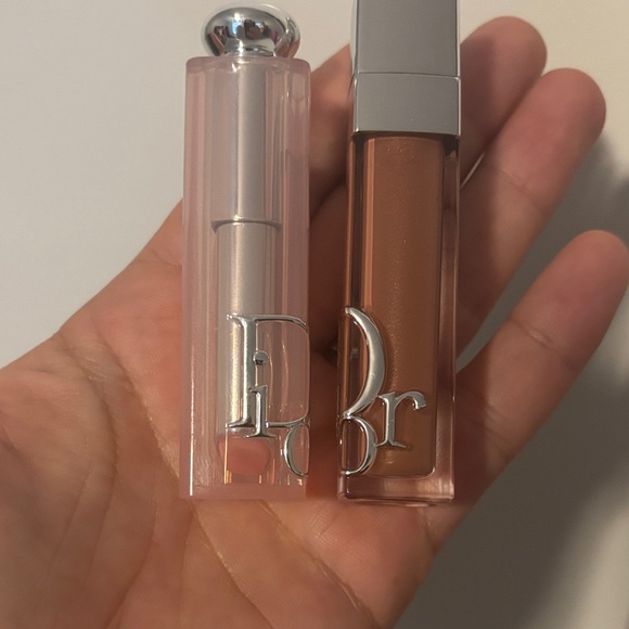 Dior Lip Gloss Duo - Soft Pink and Warm Brown - Picture 1 of 5